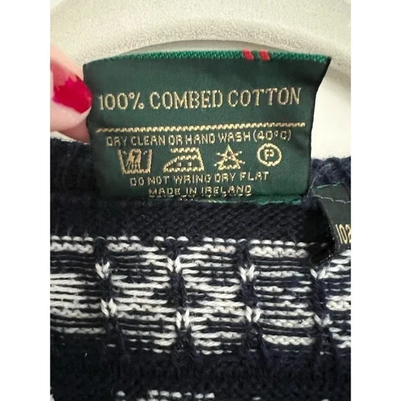 VTG Gaeltarra Ireland Pull Over Sweater Navy and Cotton EU 102cm 40(M-L) Mens
